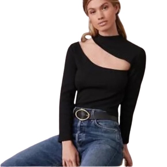 Anthropologie Cut Out Ribbed Top - Picture 5 of 9